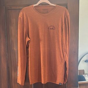 Patagonia Orange Long Sleeve Tee for Casual Comfort